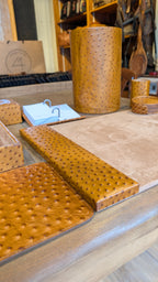 Executive Leather & Wood Desk Set